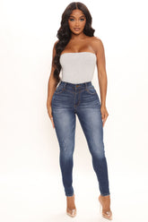 Curvy Booty Lifter Stretch Skinny Jeans - Dark Wash Ins Street